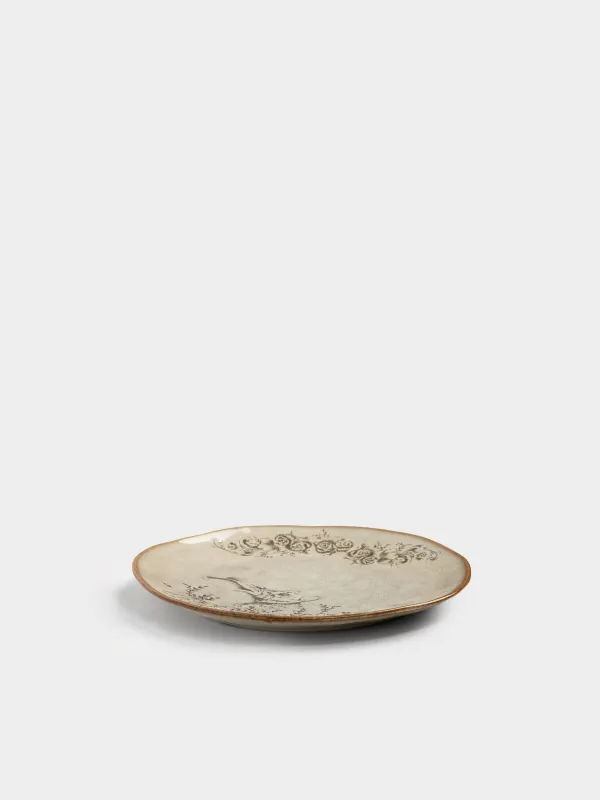 Тарелка закусочная, 22 см, Заяц с цветами, Rustic Easter, image-3