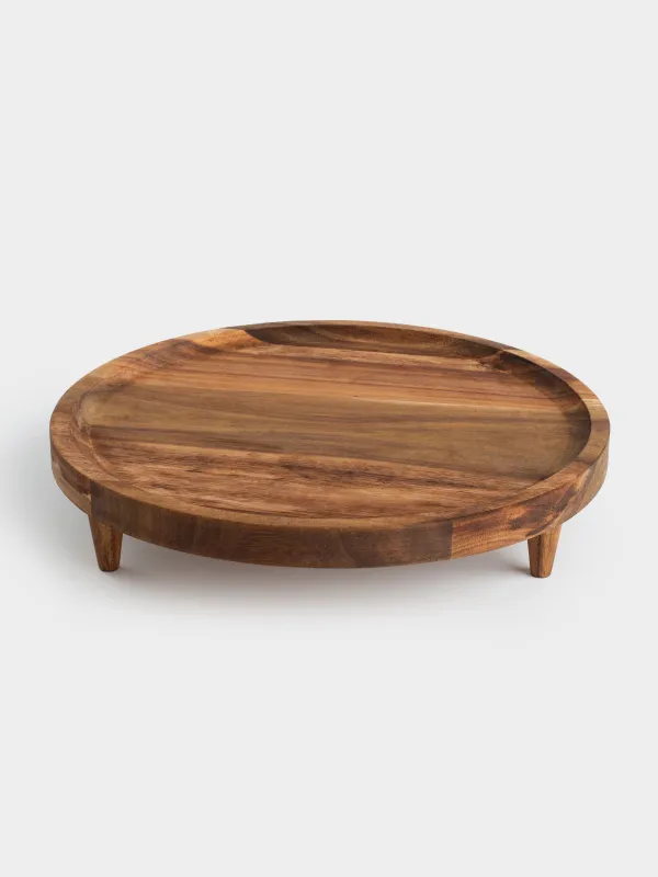 Блюдо, 28х2 см, на ножках, дерево, Noble tree, image-3