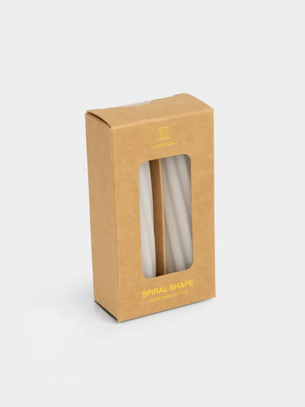 Свеча, 11 см, 2 шт, молочная, Спираль, Spiral shape, image-2