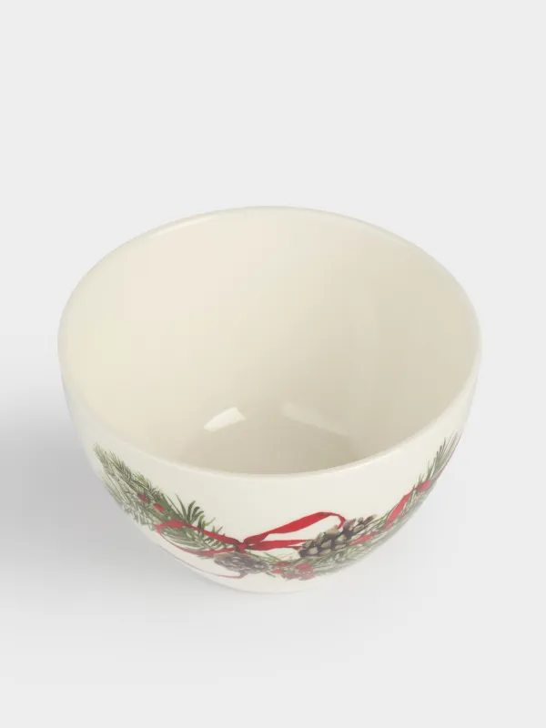 Кесе, 14х8 см, фарфор N, ақ, дақты, Шырша бүршіктері мен шетен, Rowan delice, image-1