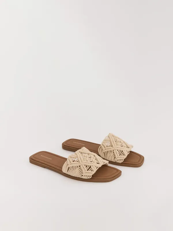 Әйелдер тәпішкелері, өлшемі 36-37, иірілген жіп/полиуретан, сүт түстес, Liadi, image-2