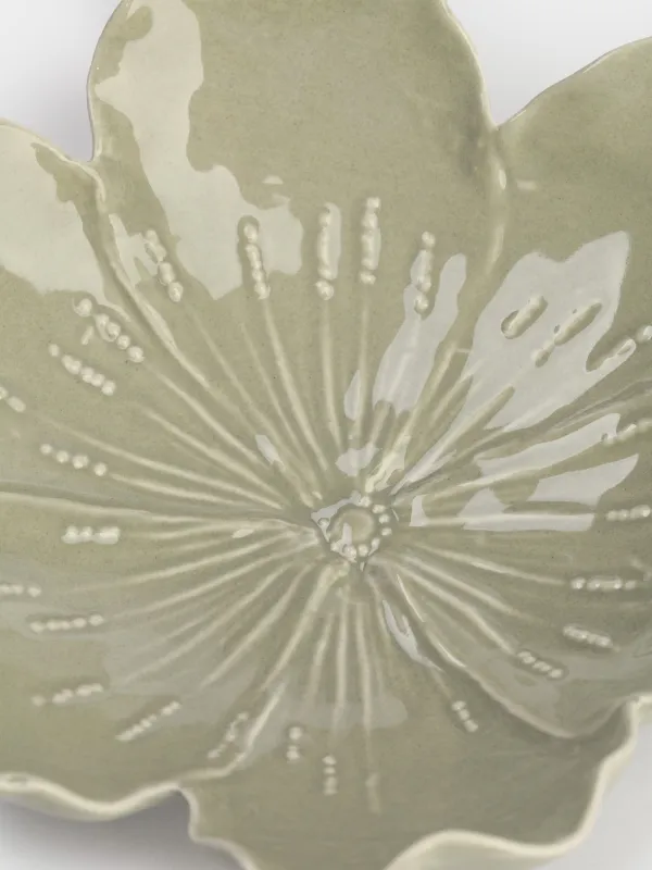 Блюдо глубокое, 18x6 см, фарфор P, зеленое, Цветок, Bloome, image-4