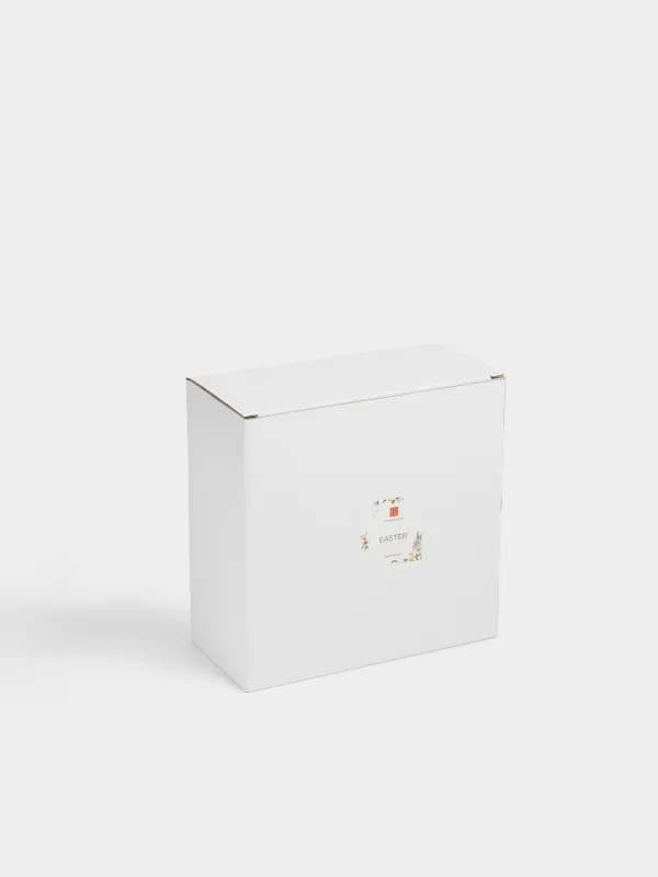 Пасха ыдысы, 19х8 см, 8 бөлім, керамика, сүт түстес, Гүлдер арасындағы қоян мен балапан, Easter, image-4