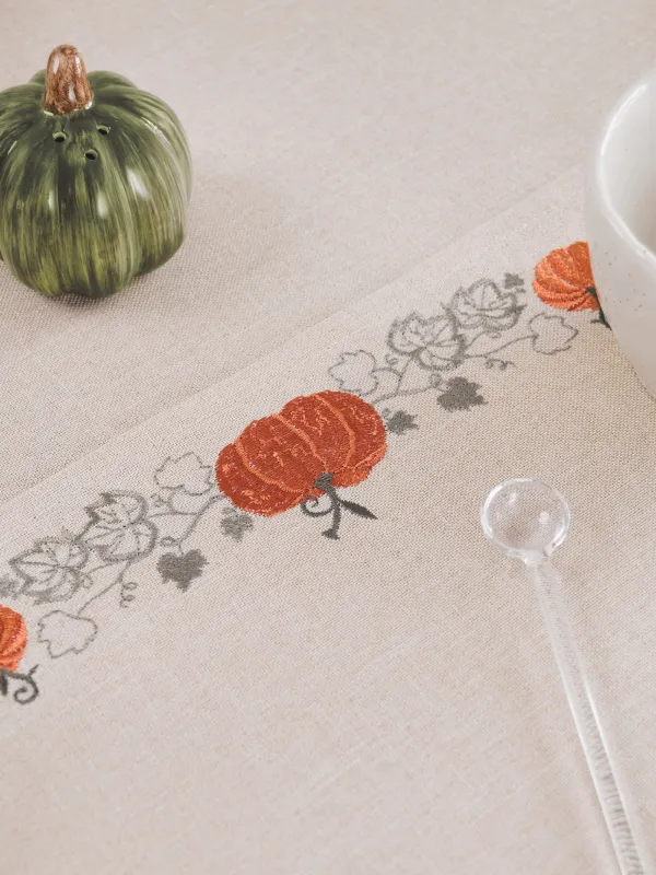 Салфетка под приборы, 30х45 см, полиэстер, прямоугольная, бежевая, Тыквы, Colorful gourds, image-3