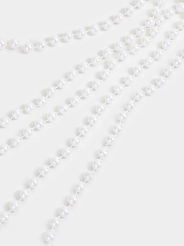 Сәндік әшекей, 60 см, аспалы, акрил/пластик, Ақ інжу, Balls decor, image-2