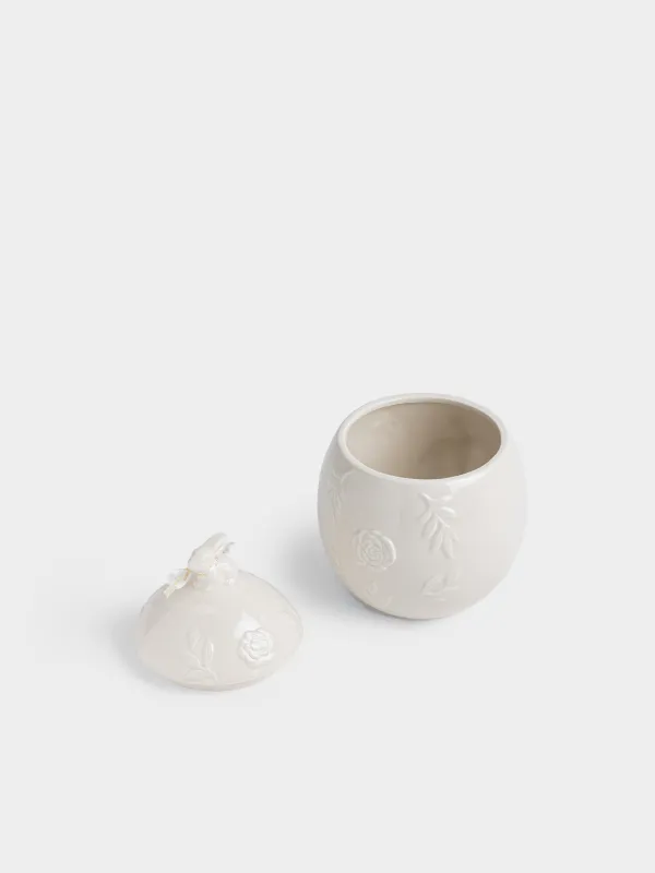 Сақтау ыдысы, 14х20 см, 1,2 л, керамика, сүт түстес, Гүлдері бар қоян, Rabbit pattern, image-4