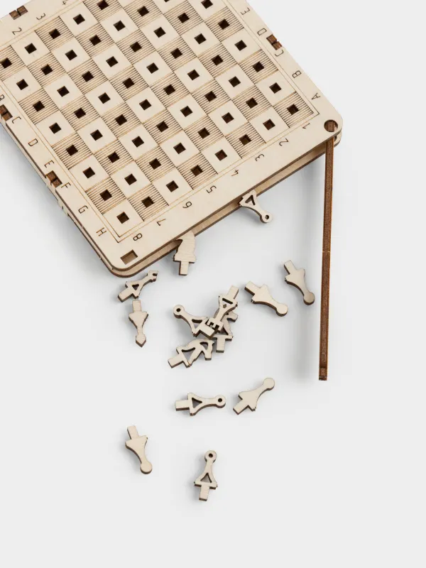 Үстел ойыны, 11х10 см, дойбы/шахмат/крестики-нолики, ағаш, Hobby light, image-2