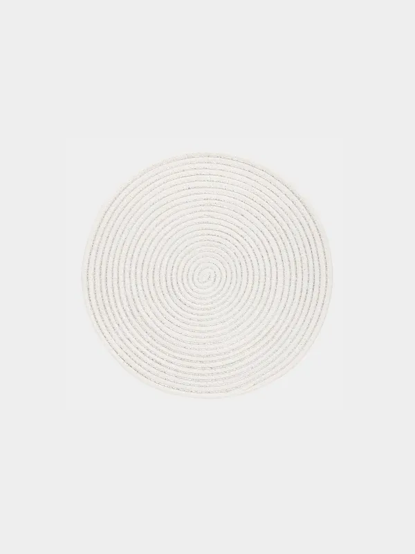 Салфетка под приборы, 38 см, полиэстер, круглая, белая, Ropes, image-0