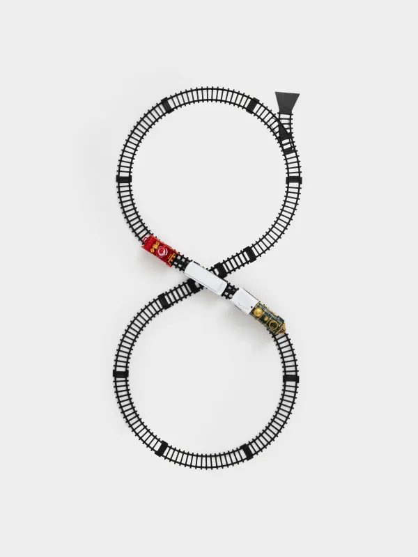 Железная дорога игрушечная, S, музыкальная, с подсветкой, пластик, Санта на санях, Game rail, image-8