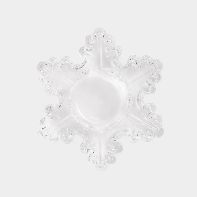 Шырағдан, 11х3 см, шай шамына арналған, шыны, Қар ұшқыны, Snowfall