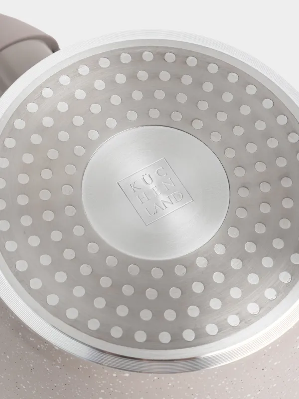 Ковш, 16 см, 1,1 л, с крышкой, с покрытием, алюминий, серый, Ginelli, image-4