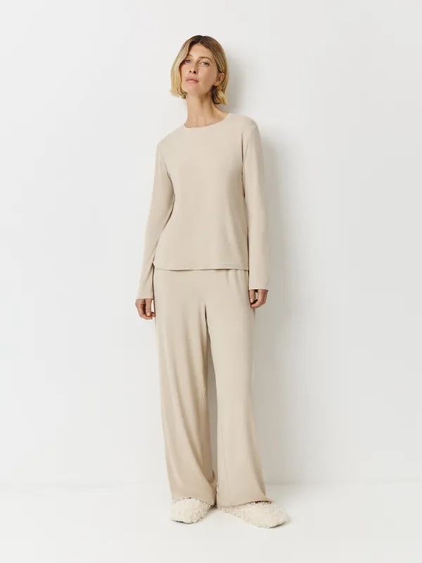 Әйелдер шалбары, үйге арналған, өлшемі L, кең, бамбук/спандекс, құмды, Zerita, image-2