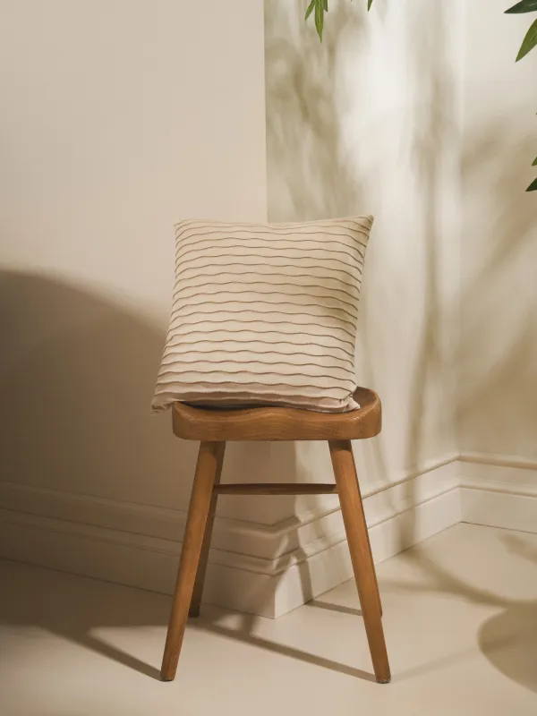 Подушка декоративная, 43х43 см, вельвет, молочно-серебристая, Волны, Abstract, image-2