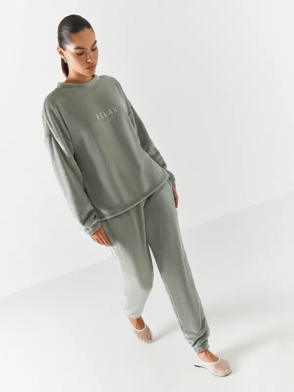 Әйелдер шалбары, үйге арналған, өлшемі S, флис, ашық жасыл, Isabelle, image-4