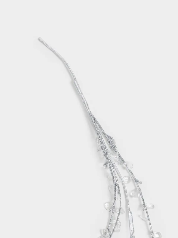 Ветка-гирлянда декоративная, 1,2 м, акрил/металл, серебристая, Кристаллы, Crystal decor, image-2