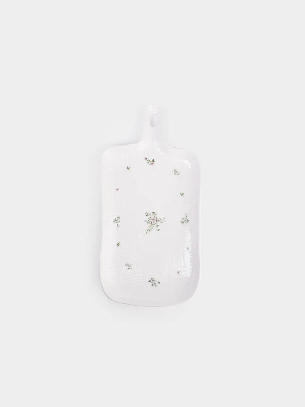 Блюдо сервировочное, 16х31 см, с ручкой, Нежные цветы, El floria, image-0