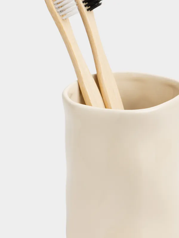 Жуынатын бөлмеге арналған стақан, 11 см, керамогранит, сүт түстес, Kaolin, image-3