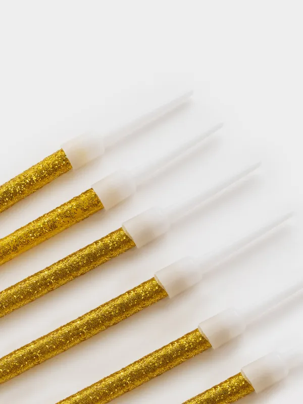 Свеча для торта, 15 см, 6 шт, тонкая, шампань, Birthday party, image-2