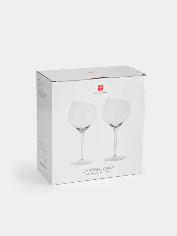 Қызыл шарап бокалы, 480 мл, 2 дана, кристалды шыны, Charm L wavy, image-4