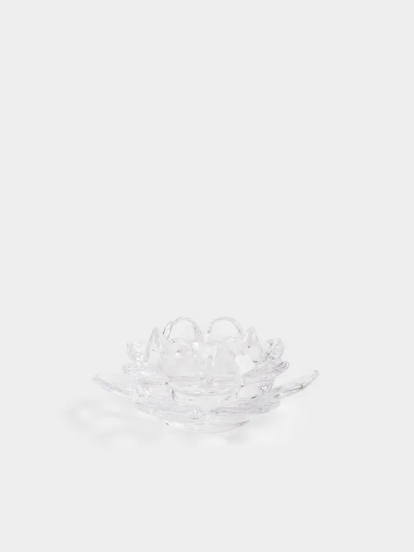 Подсвечник, 12x5 см, для чайной/тонкой свечи, стекло, Лотос, Lotus, image-0