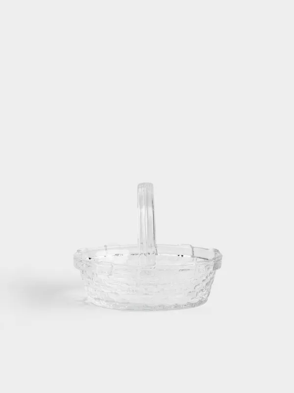 Жеміс вазасы, 17x14 см, тұтқасы бар, шыны Р, Себет, Clear pattern, image-0