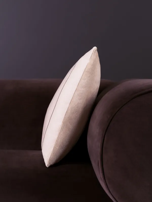 Подушка декоративная, 45х45 см, шенилл/вельвет, молочная, Home is my happy place, Chenill, image-4