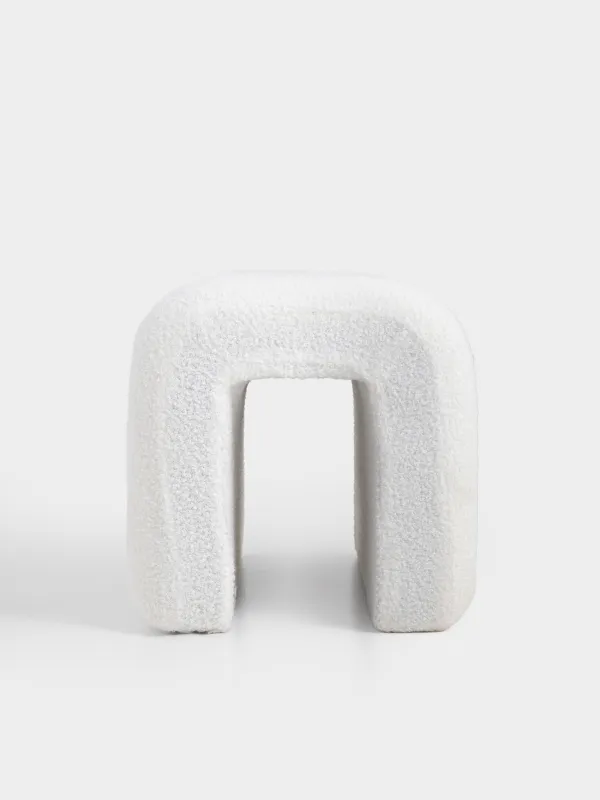 Банкетка, 76х40 см, букле/ағаш, сүт түстес, Арка, Boucle, image-3