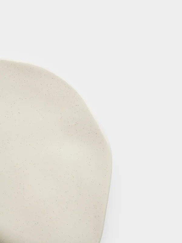 Тіскебасар тәрелкесі, 23 см, керамика, сүт түстес, Мыжылған әсер, Crumple creme, image-3