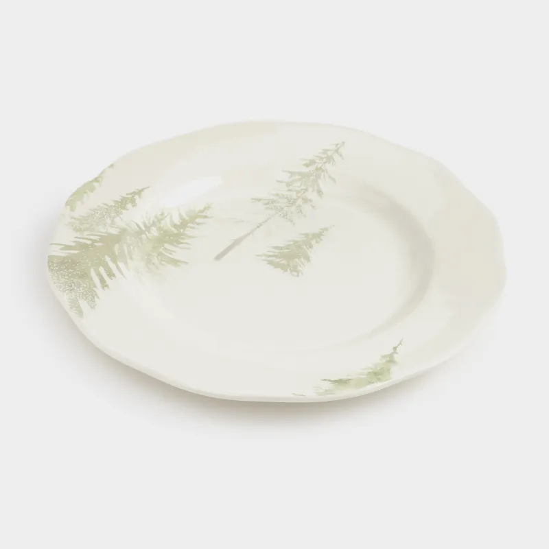 Тарелка обеденная, 26 см, керамика, белая, Заснеженные ели, Woodland story, image-1