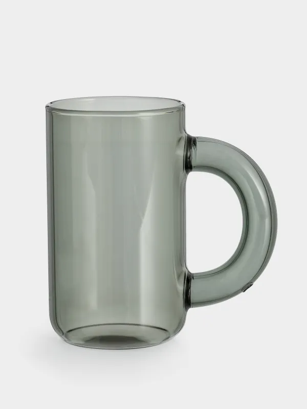 Кружка, 360 мл, стекло Б, серая, Clear grey, image-0