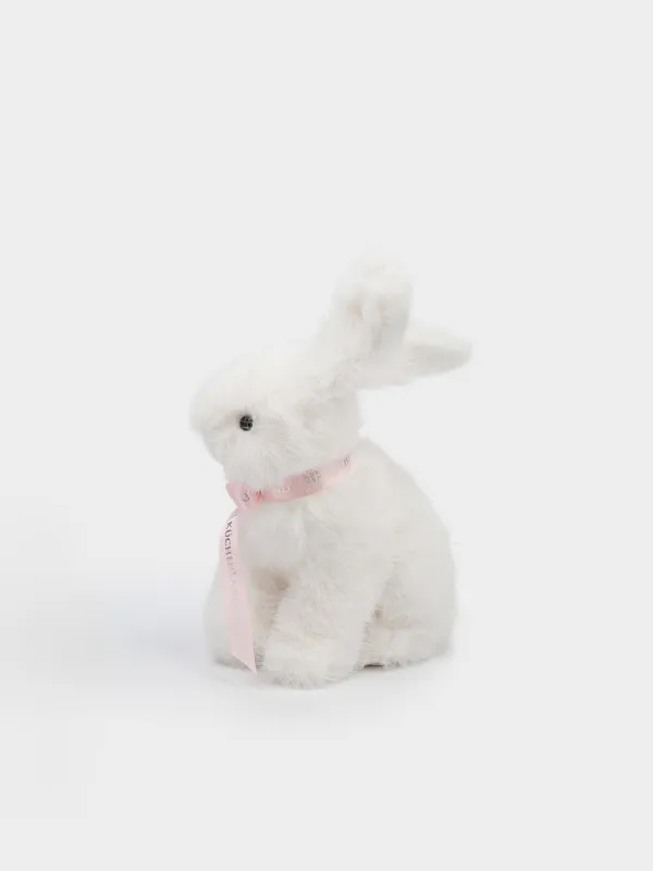 Сәндік бұйым, 13х20 см, жасанды үлбір, сүт түстес, Пасха қояны, Rabbit, image-1