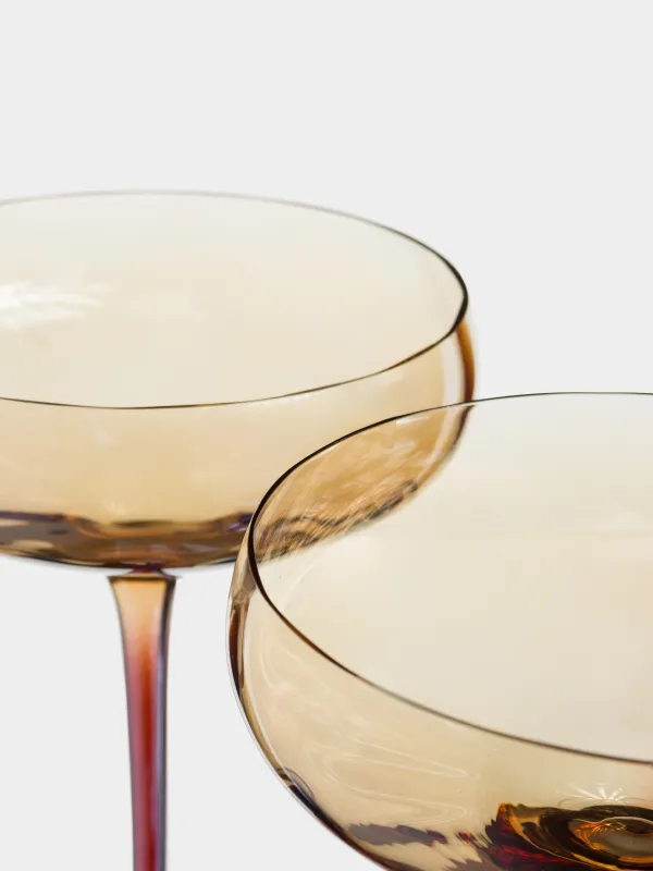 Шампан бокалы, 220 мл, 2 дана, шыны, кәріптас-қоңыр, Filo R color, image-2