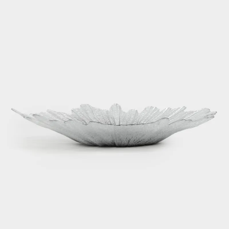 Ваза для фруктов, 42х7 см, стекло Р, серебристо-серый градиент, Verge gradient