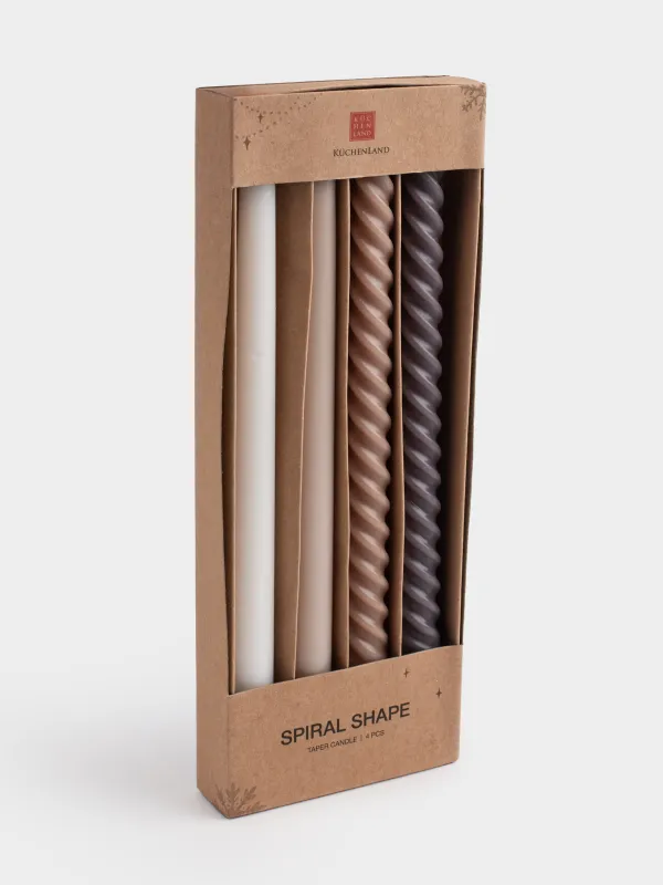 Хош иісті шам, 26 см, 4 дана, жіңішке, қоңыр қоспа, Хош иіс, Шиыршық, Spiral shape, image-4