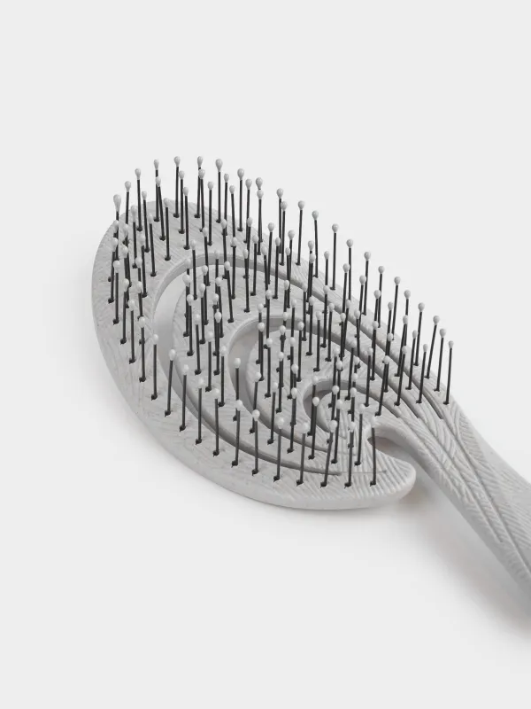 Расческа массажная для волос, 22 см, растительное волокно/пластик, серо-голубая, Zipo, image-5