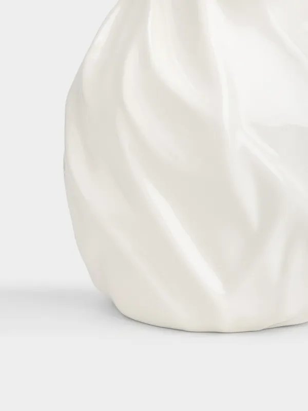 Гүл вазасы, 22 см, фарфор Р, ақ, Мыжылған әсер, Crumple, image-2