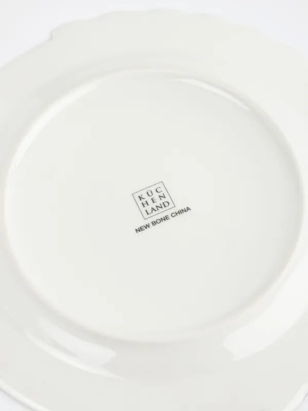 Десерт тәрелкесі, 20 см, фарфор N, ақ, күміс жиектері бар, Жылқы, Kairon horse, image-5