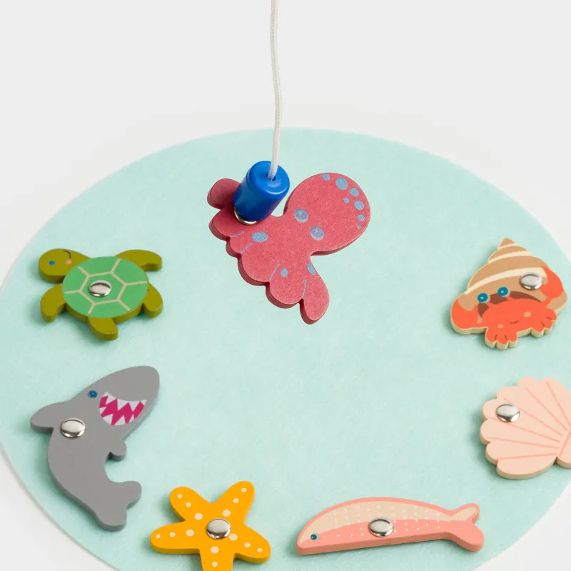 Ойын жиынтығы, 13 зат, ағаш/магнит, Магнитті балық аулау, Game, image-6