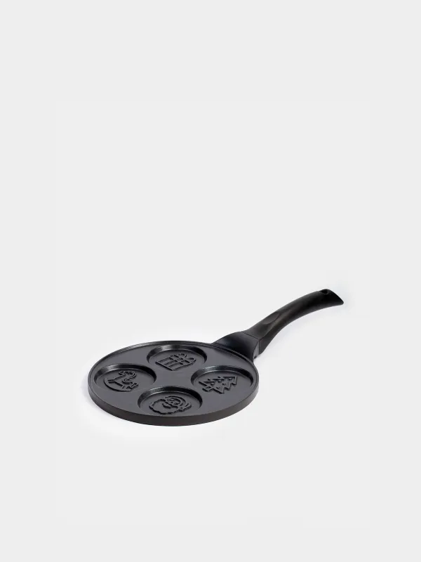 Жұмыртқа мен құймаққа арналған таба, 21 см, 4 бөлім, жабыны бар, алюминий, сүт түстес, Жаңа жылдық атрибуттар, Action, image-0