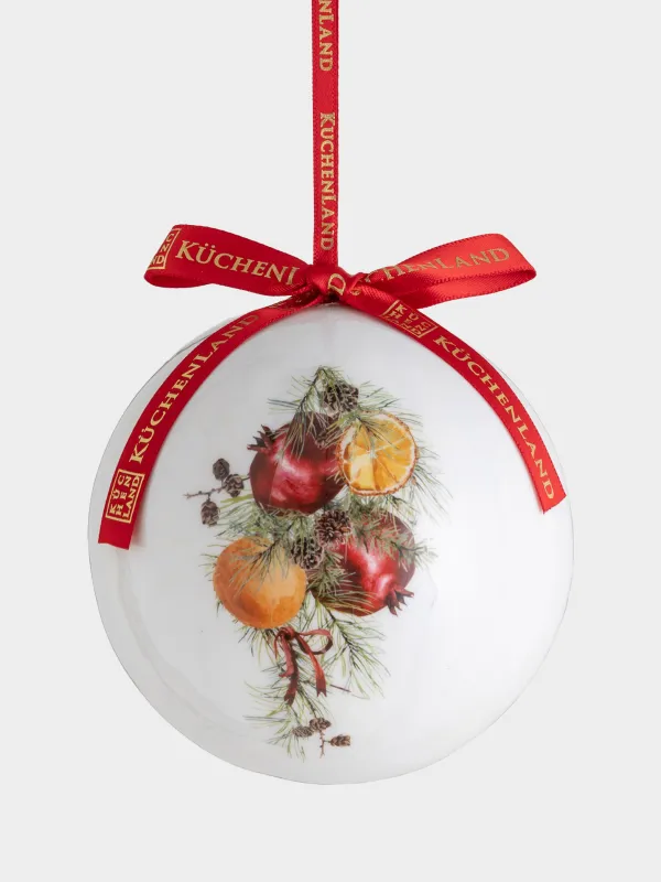 Шырша ойыншығы, 10 см, пенопласт, Шар, Christmas miracle, Ball print, image-0
