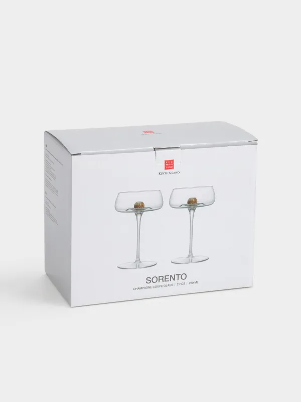 Шампанға арналған стақан, 250 мл, 2 дана, шыны, кәріптас шар, Соренто, image-5