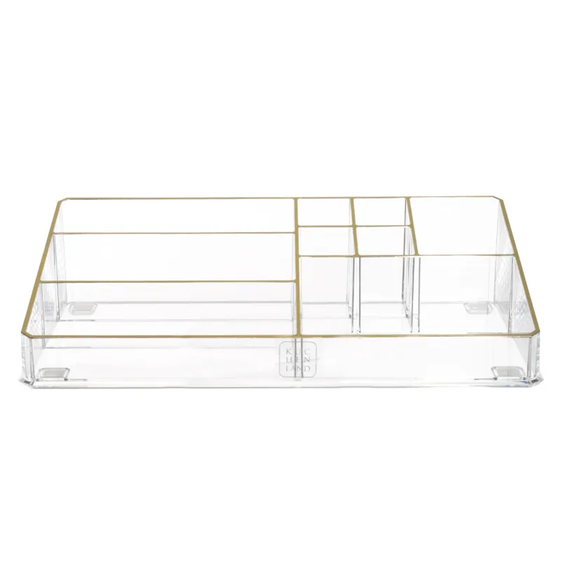 Косметика үшін ұйымдастырушы, 28х7 см, 9 отд, пластик, алтын жиек, Dorado, image-2