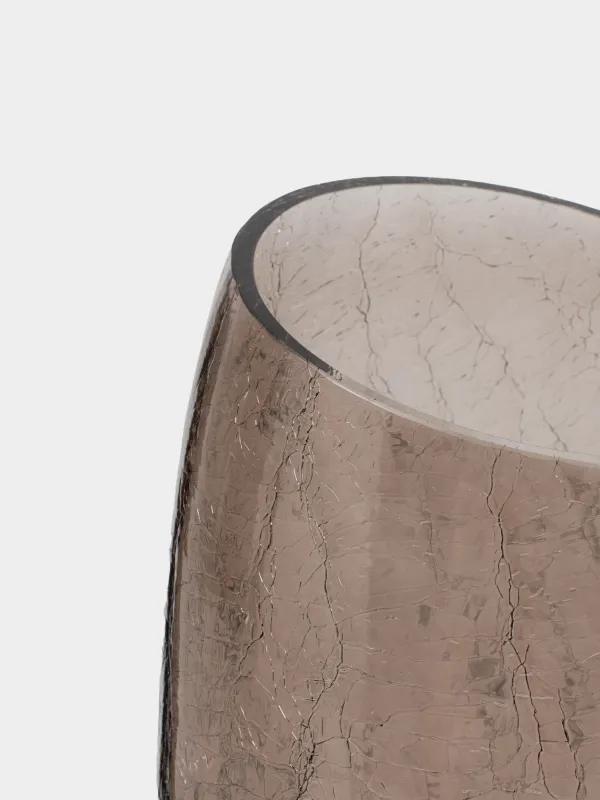 Гүл вазасы, 26 см, шыны, қоңыр, Кракелюр, Ice, image-5
