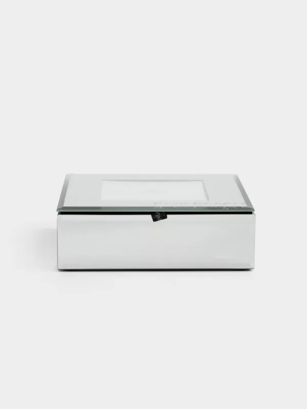 Шкатулка для украшений, 15х15 см, с фотографией, стекло, зеркальная, Glossy, image-3