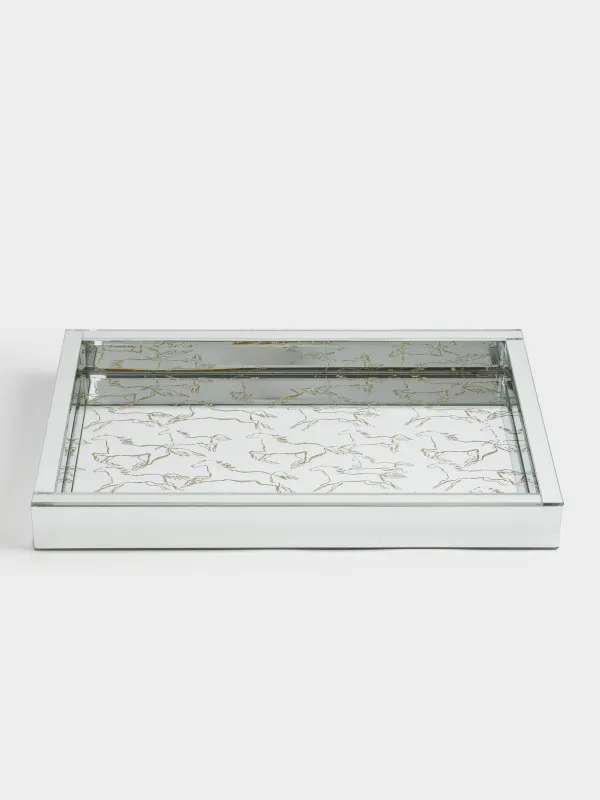 Науа, 38х26 см, шыны, тікбұрыш, айна, алтын, аттар, Glossy, image-0