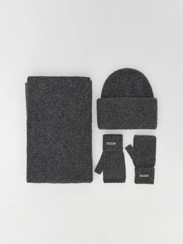 Шарф женский, 215х40 см, акрил/полиэстер, серый, Knitting fuzz, image-3