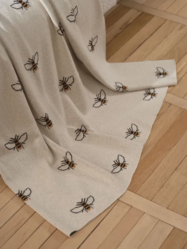 Көрпе, 130х170 см, мақта, бежевый, аралар, Honey, image-3