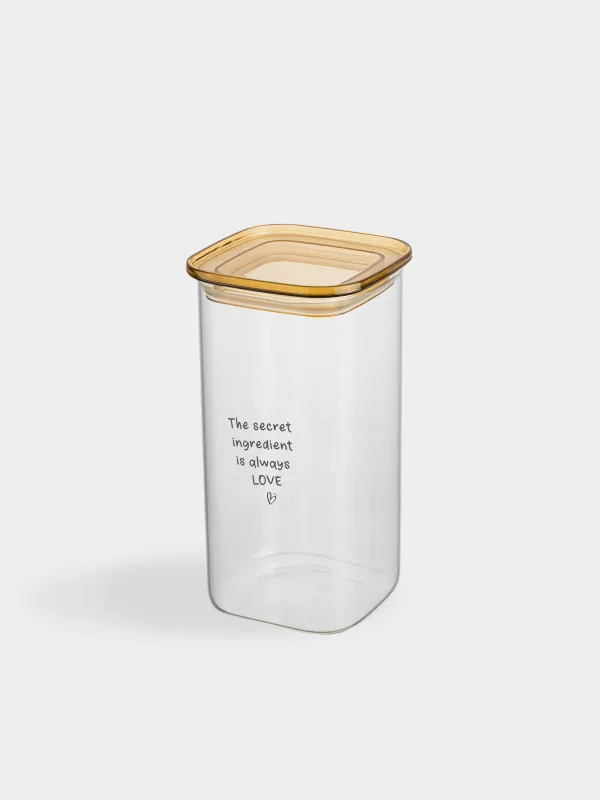 Банка для сыпучих продуктов, 1,6 л, Янтарная крышка, Amber font, image-4