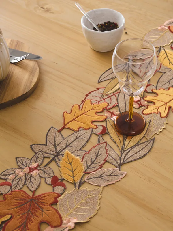 Үстел төсеніші, 20х160 см, полиэстер, сарғылт-қоңыр, Autumn leaves, Autumn leave, image-4