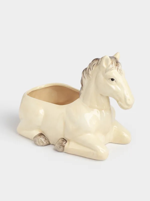 Кәмпит ыдысы, 26х18 см, 1,2 л, керамика, қоңыр, Жылқы, Natural horse, image-1